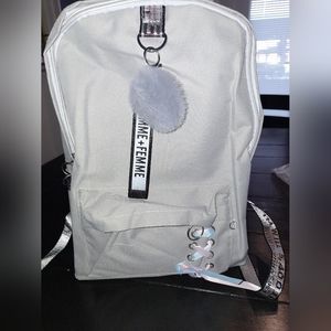Full size gray backpack